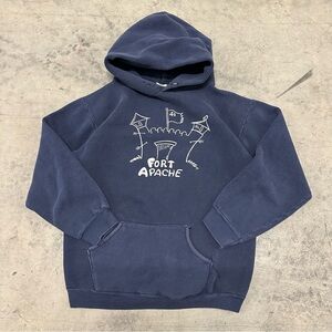 Vintage 70’s Russell Athletic Blue Hoodie Sweatshirt Made in USA Size Medium